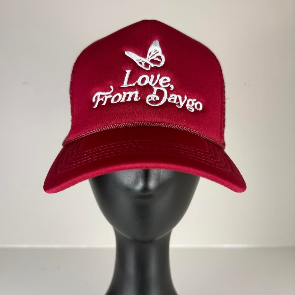 Love From Daygo Butterfly Maroon Foam Mesh Snapback Trucker Hat